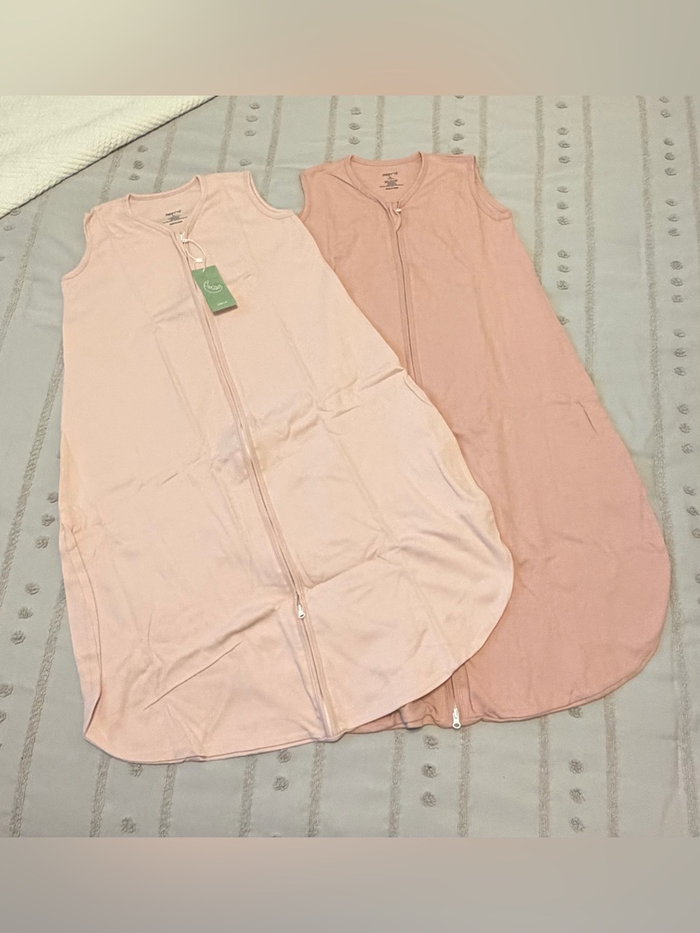 Sleeveless Pink Baby Sleep Sacks with Front Zipper - 2 Pack